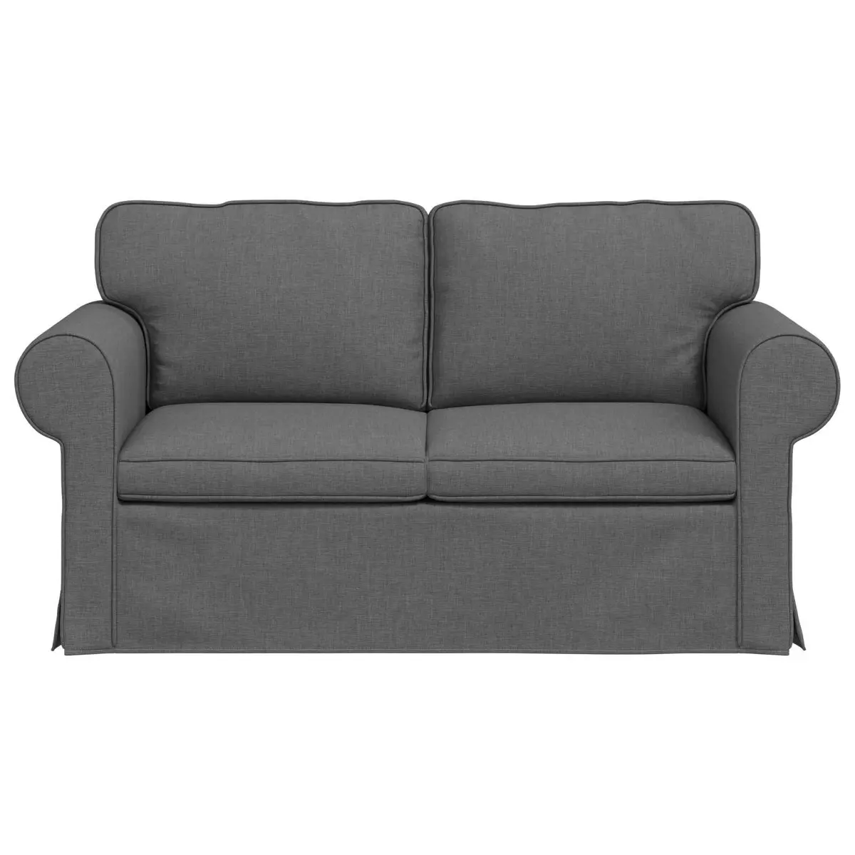 Modular Sofa Grey Modern Lounge Couch 155 x 82 x 80 cm Metal Frame Foam and Fibre Filling