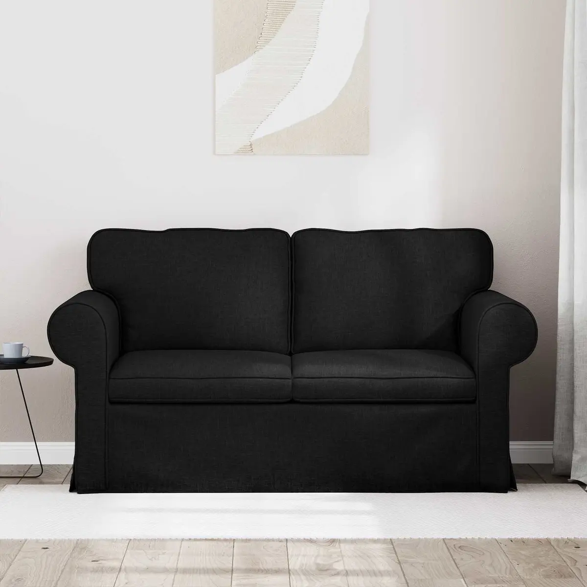 Modern Black Fabric Sofa Modular Design Living Room Furniture Sleek Contemporary