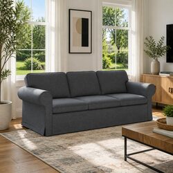 Dark Grey Modular Sectional Sofa for Living Rooms 215x82x80cm