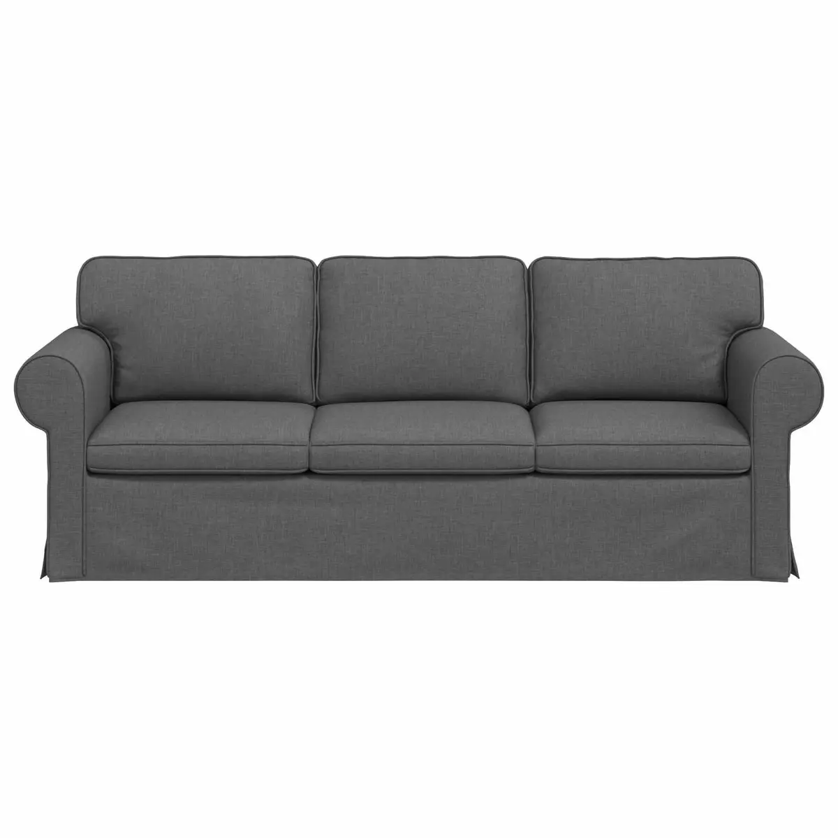 Modular Sofa Dark Grey 215x82x80cm Metal Frame Foam and Fibre Filling