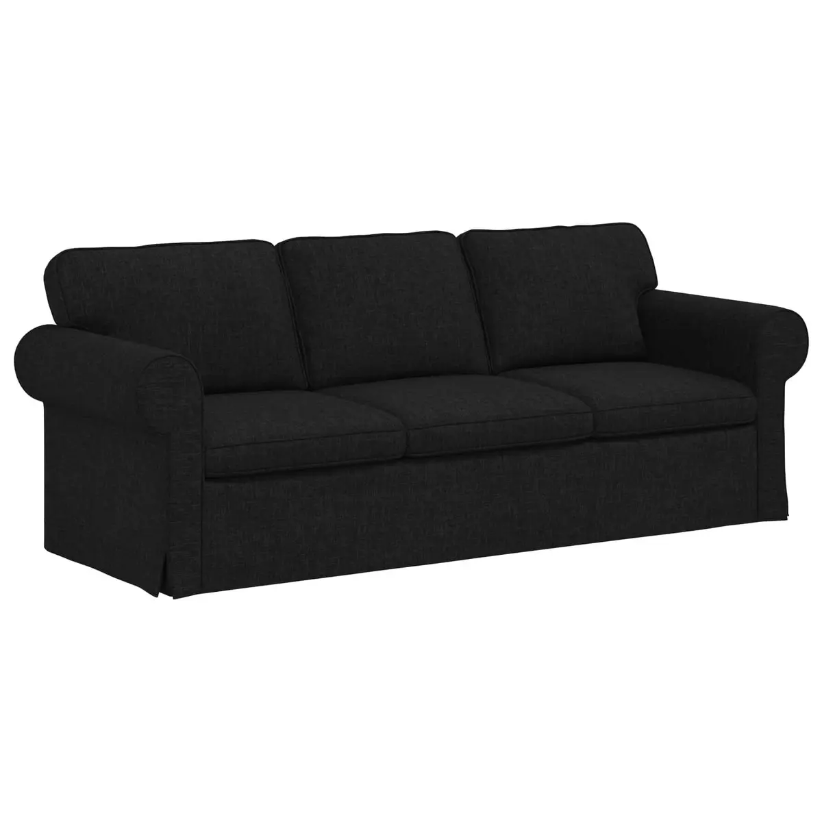 Modular Sofa Black Modern Sectional Living Room Furniture Metal Frame Foam and Fibre Filling