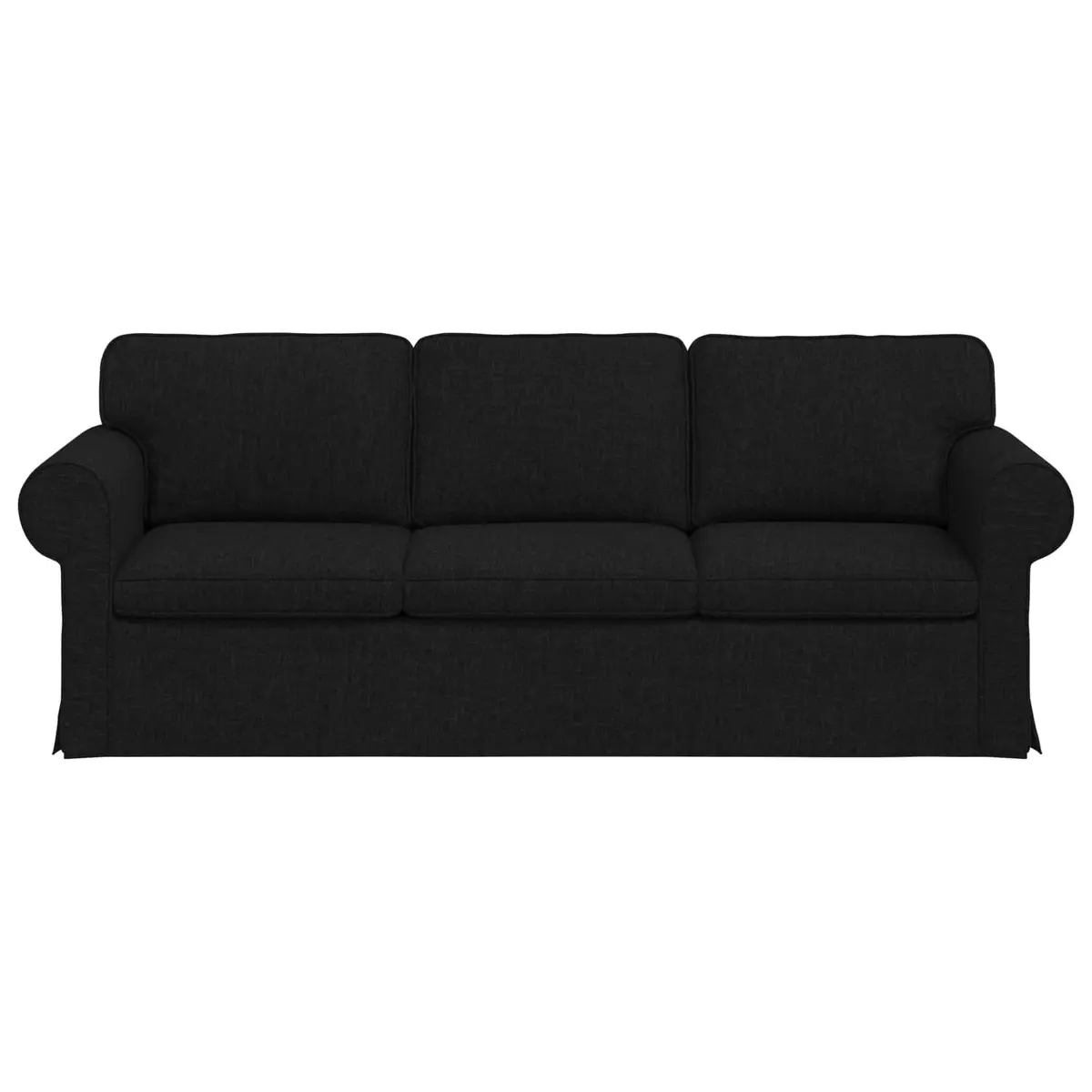 Modular Sofa Black Modern Sectional Living Room Furniture Metal Frame Foam and Fibre Filling