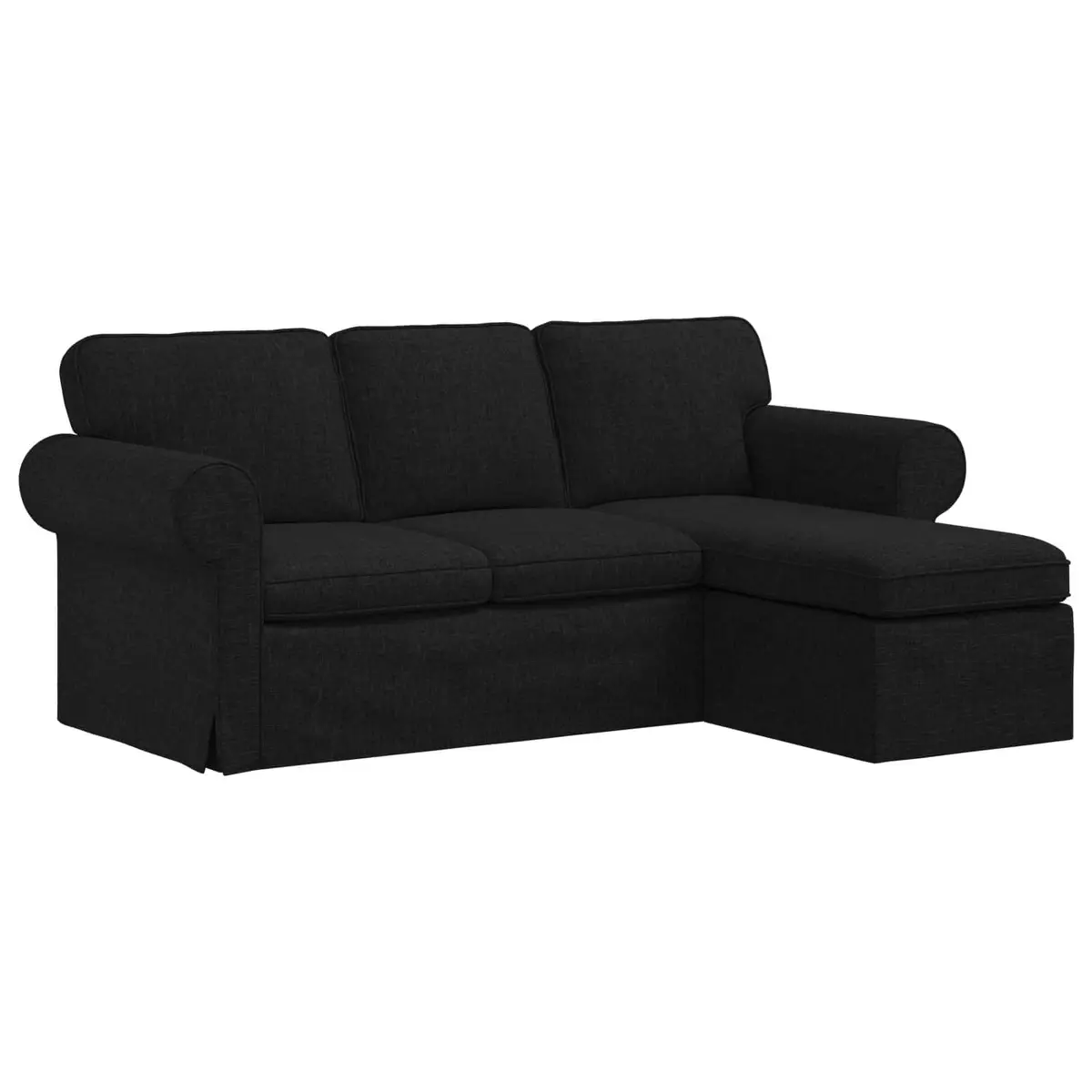 Sofa Modern Black 195x138x80cm Fabric Metal Frame Living Room Bedroom Lounge Couch