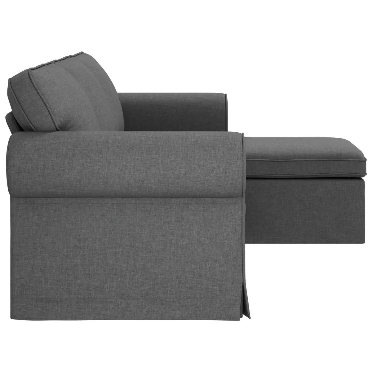 Fabric Sofa Dark Grey Modern 215cm x 138cm x 80cm Metal Frame Upholstery Foam and Fiber