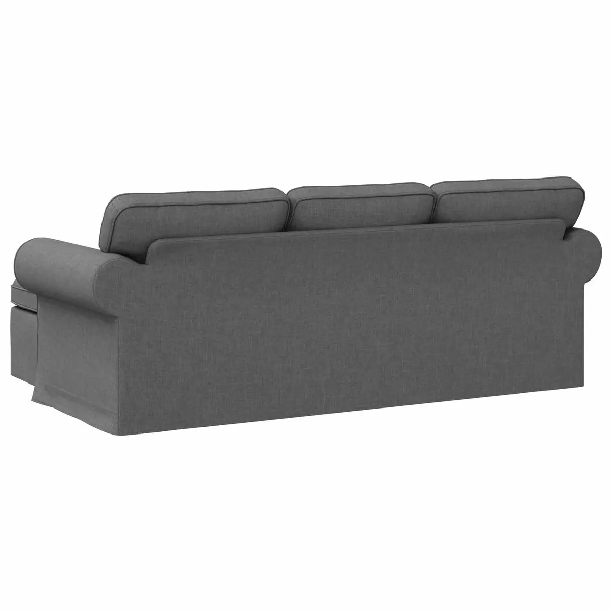 Fabric Sofa Dark Grey Modern 215cm x 138cm x 80cm Metal Frame Upholstery Foam and Fiber