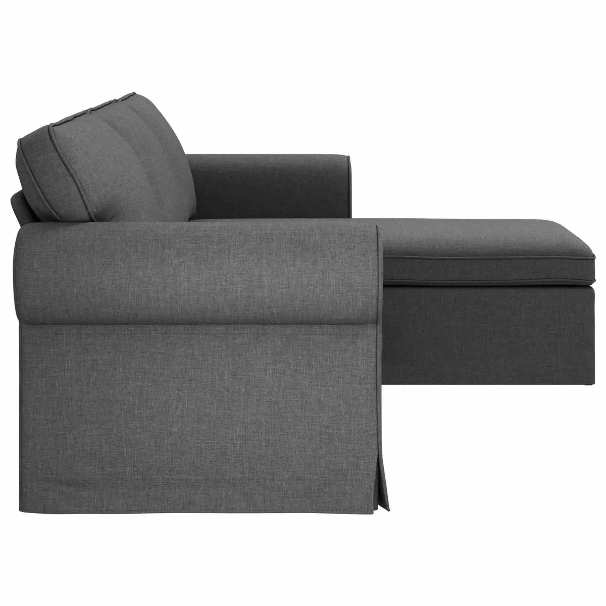 Dark Grey Fabric Sofa Modern 245x138x80cm Metal Frame