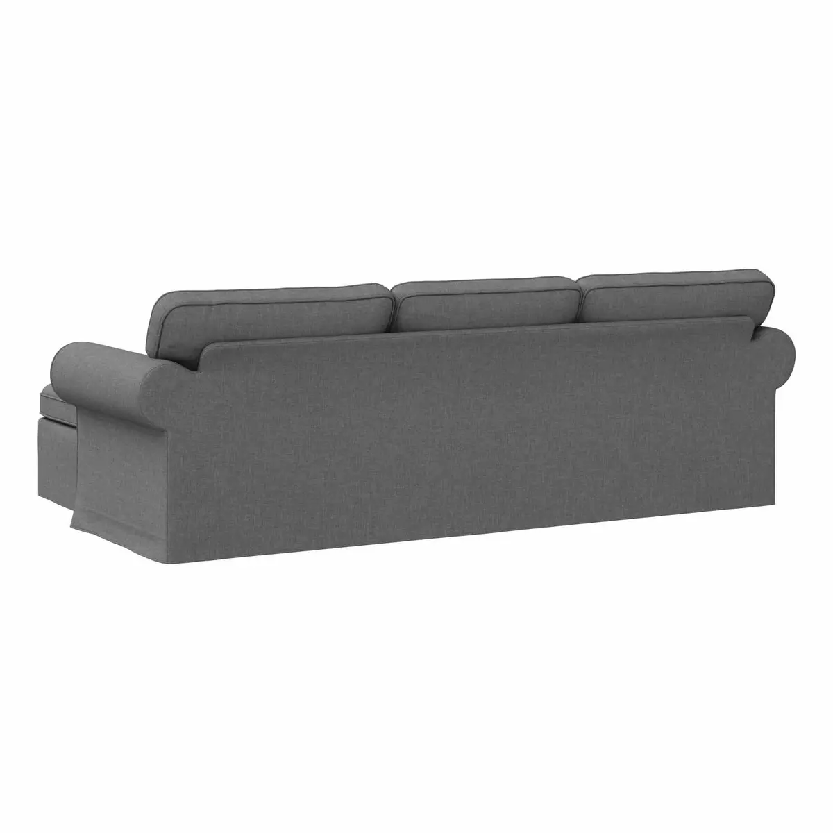 Dark Grey Fabric Sofa Modern 245x138x80cm Metal Frame