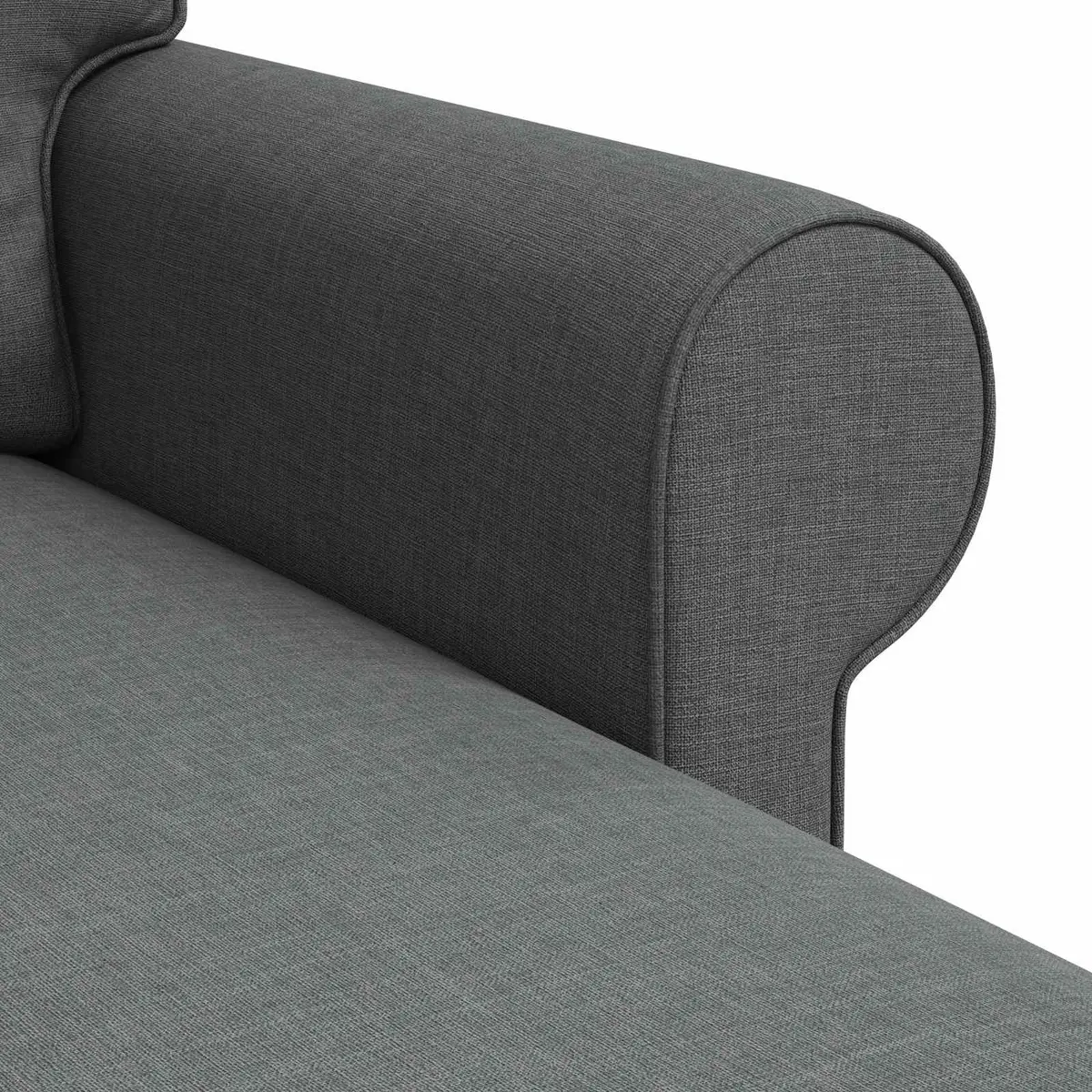 Dark Grey Fabric Sofa Modern 245x138x80cm Metal Frame
