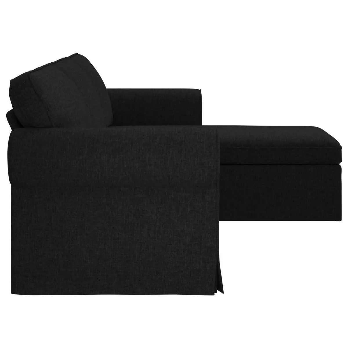 Fabric Sofa Black 245 x 138 x 80 cm Modern Metal Frame Upholstery for Living Room or Bedroom