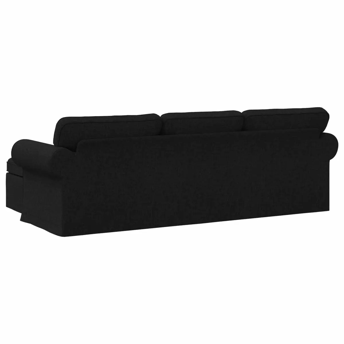 Fabric Sofa Black 245 x 138 x 80 cm Modern Metal Frame Upholstery for Living Room or Bedroom