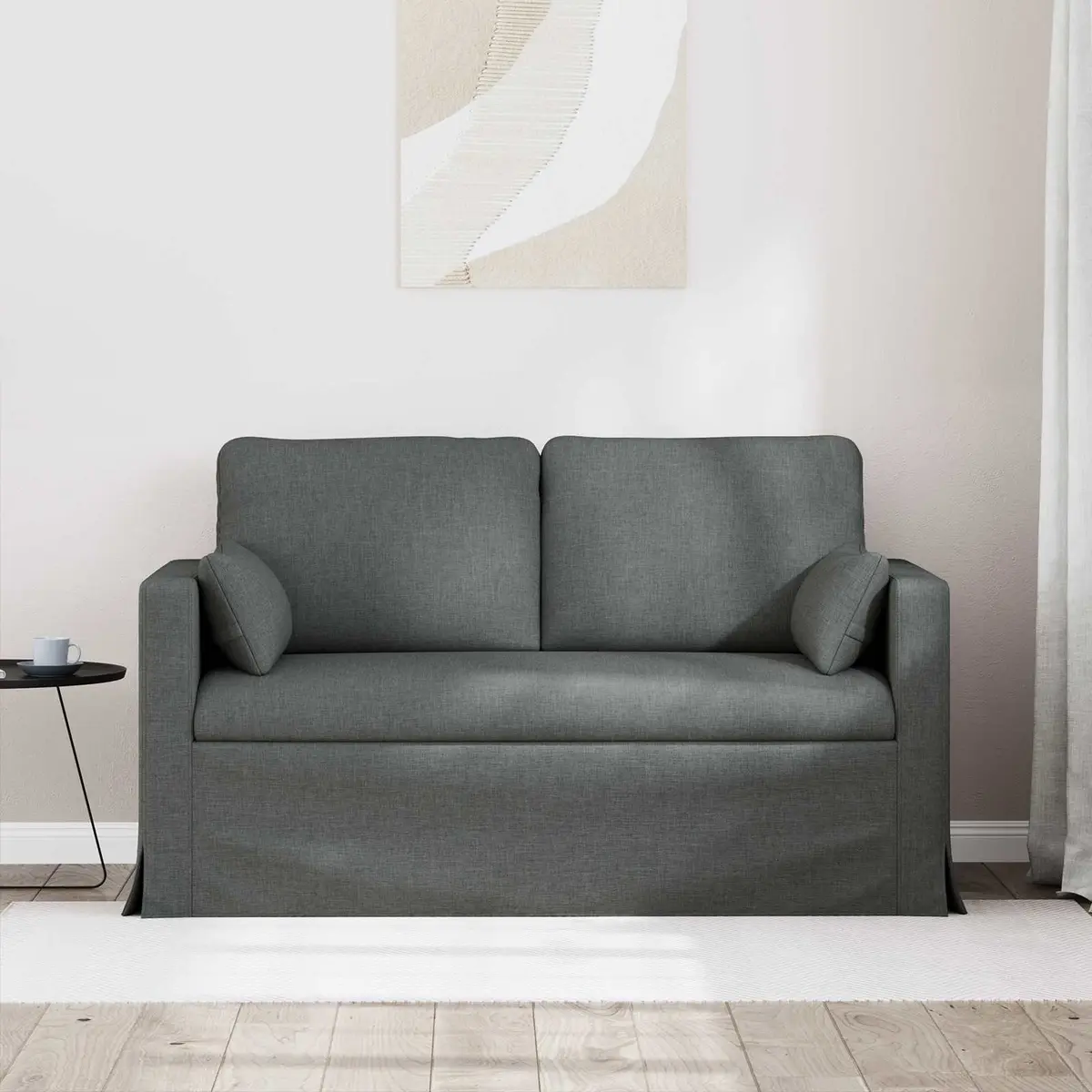 Grey Fabric Sofa Modern Sectional Lounge 139cm Metal Frame Foam Padded Upholstery