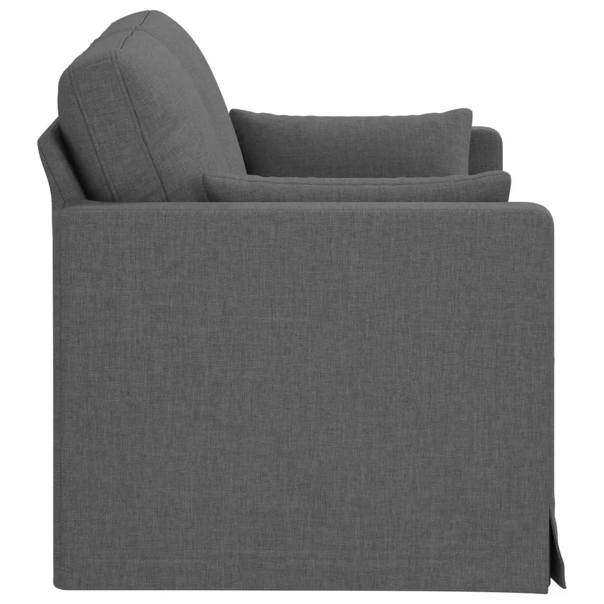 Grey Fabric Sofa Modern Sectional Lounge 139cm Metal Frame Foam Padded Upholstery