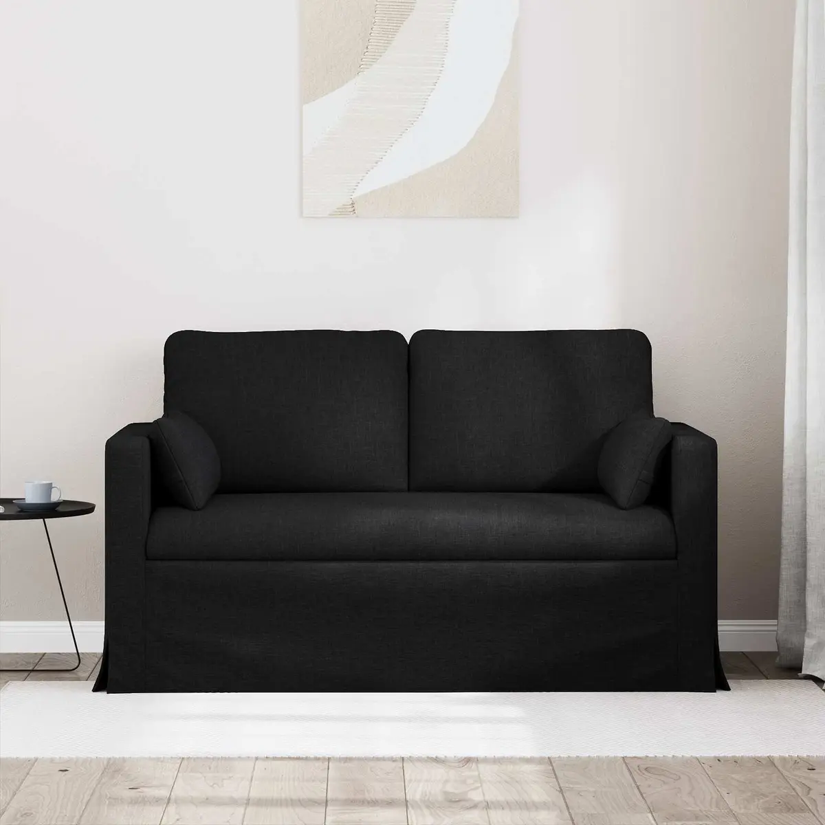 Black Fabric Sofa Modular Lounge Seating 139x78x80cm