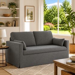 Modern Grey Fabric Sofa 158cm for Cozy Living Spaces