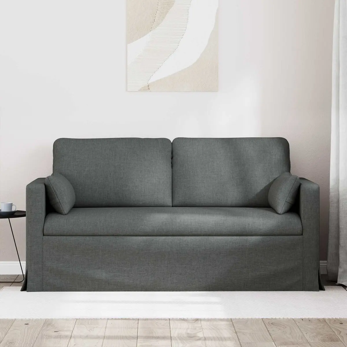 Fabric Sofa Grey Modern 158cm Metal Frame Foam and Fibre Upholstery