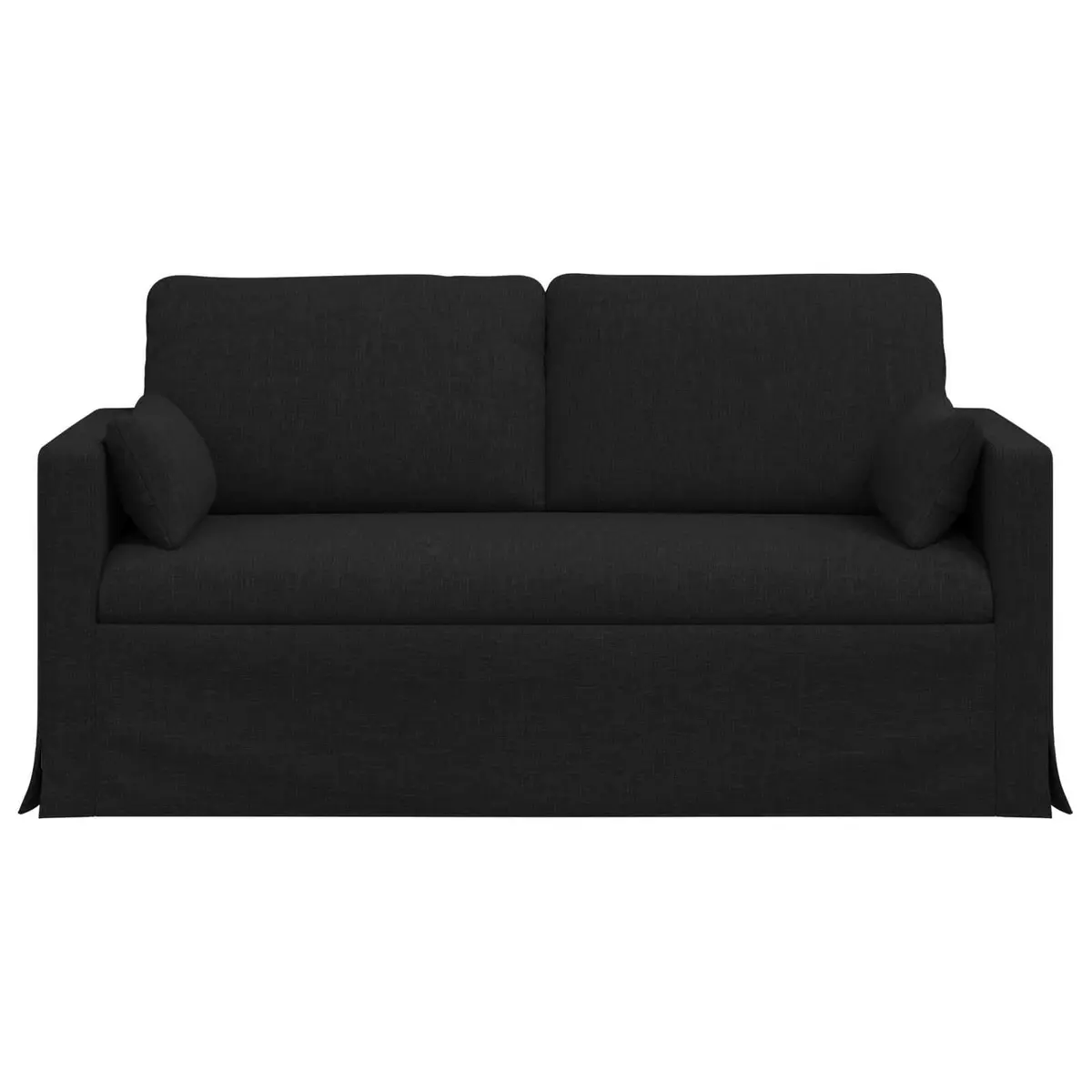 Black Fabric Sofa Modern 158cm Metal Frame