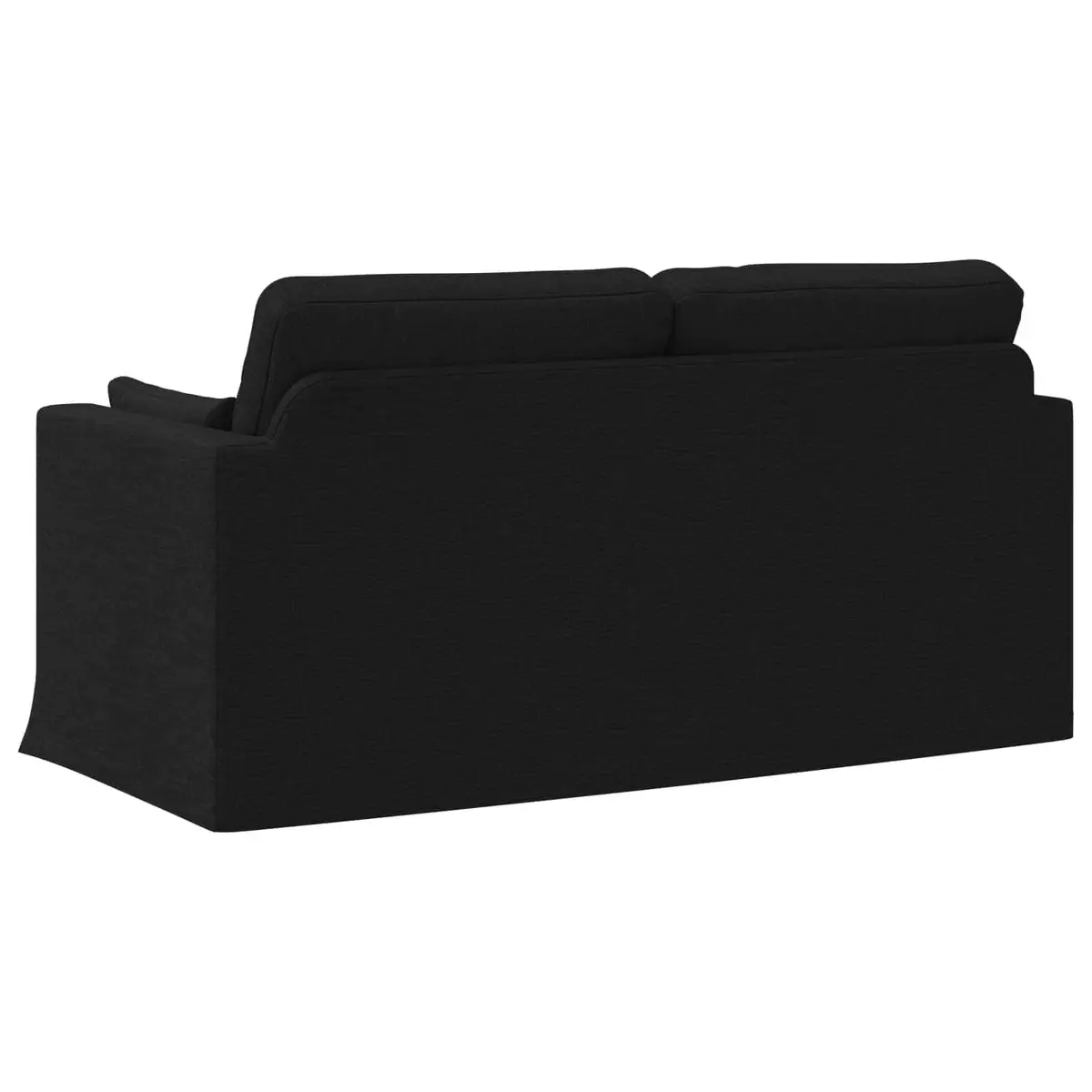 Black Fabric Sofa Modern 158cm Metal Frame