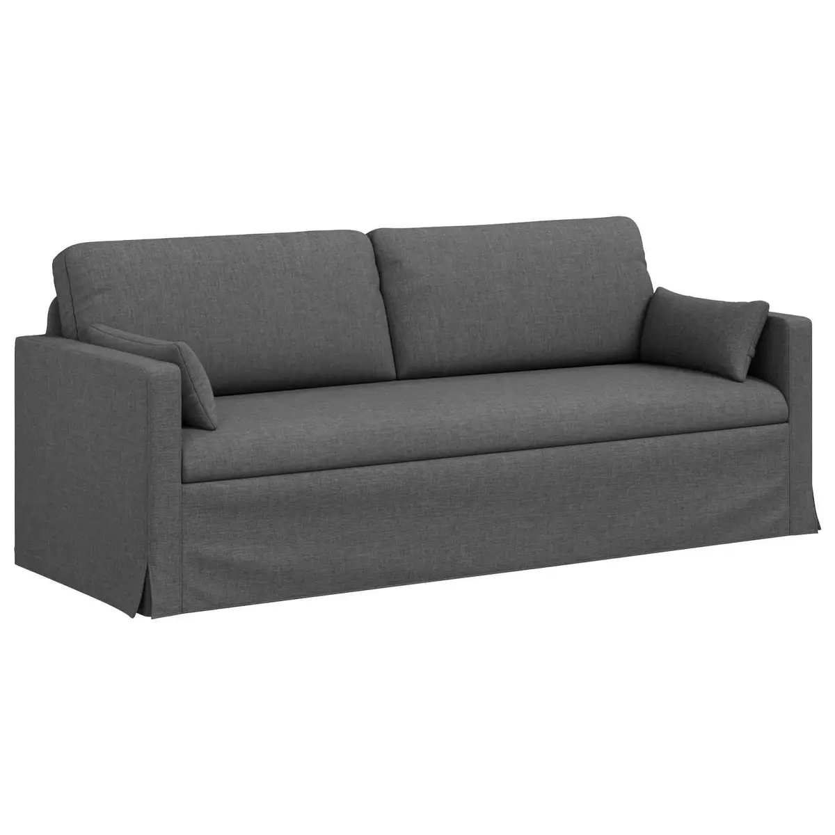 Grey Fabric Sofa Modern 198 x 78 x 80 cm Metal Frame