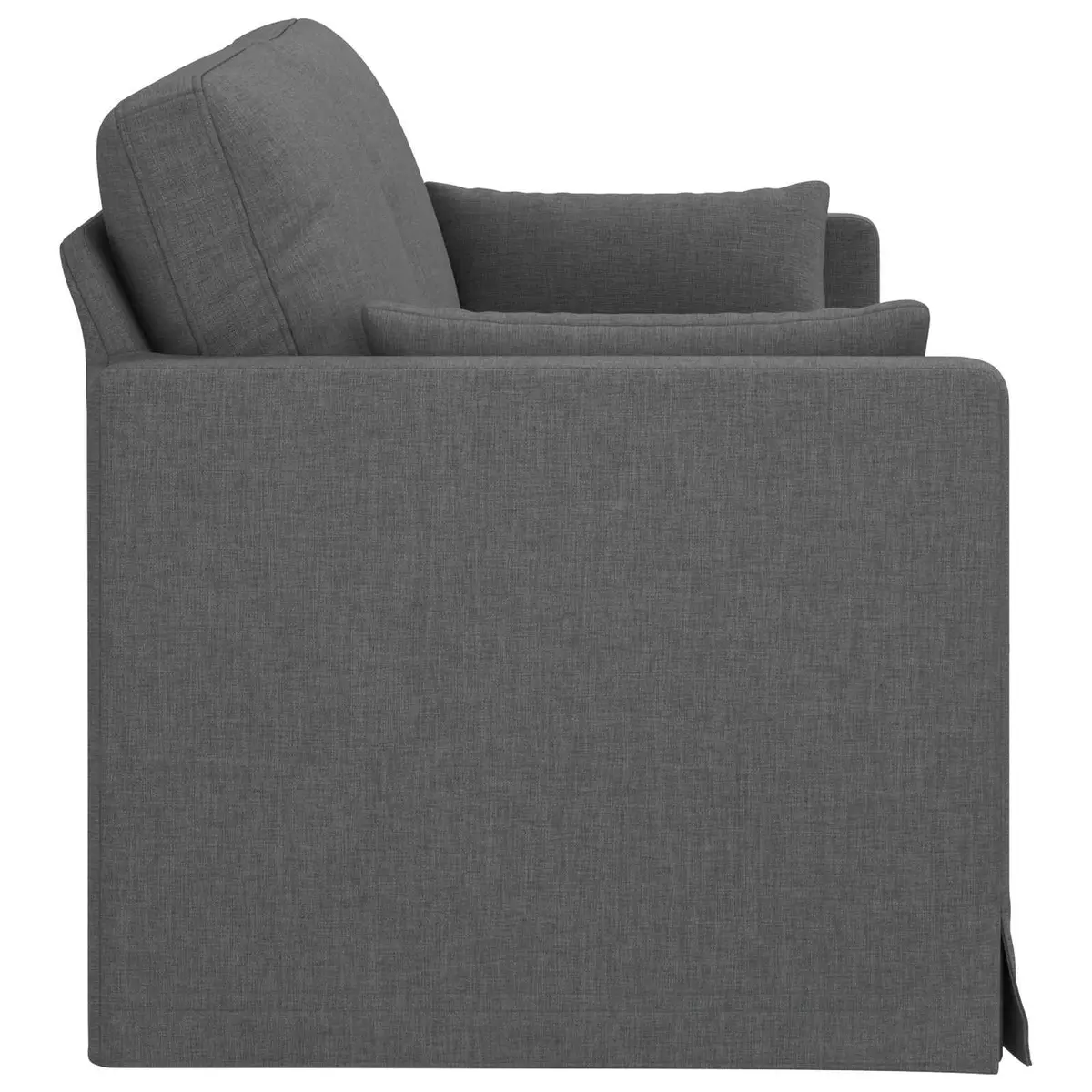 Grey Fabric Sofa Modern 198 x 78 x 80 cm Metal Frame