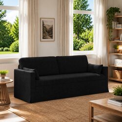 Modular Black Fabric Sofa for Cozy Living Spaces
