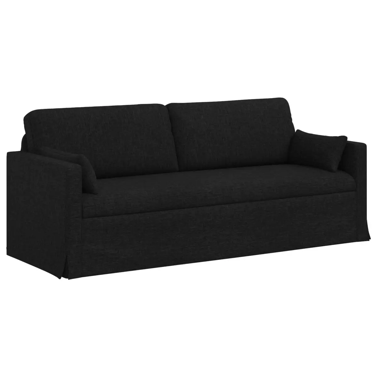 Black Fabric Sofa 198 x 78 x 80 cm Modular Lounge Couch Living Room Seating