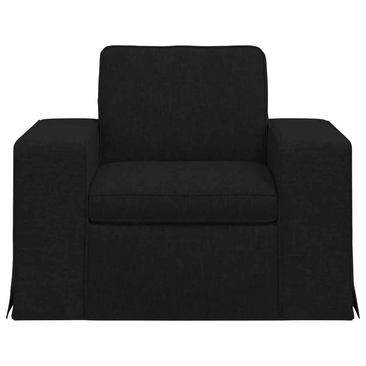 Modular Sofa Black Sectional Lounge Couch Contemporary Fabric Metal Frame 103x80x82 cm