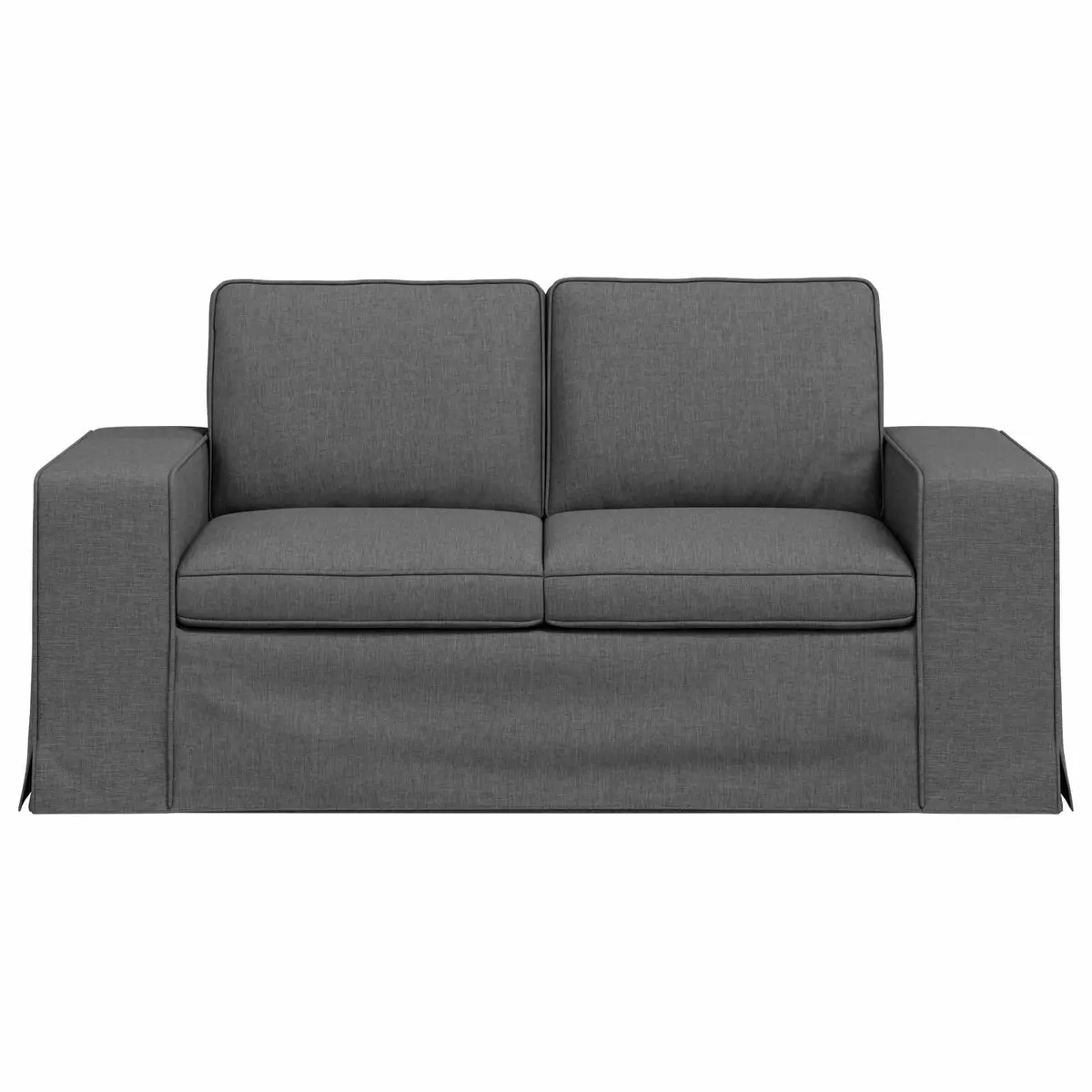 Modular Sectional Sofa Grey 162x80x82cm Metal Frame Engineered Wood Armrests Foam and Fibre Cushions Breathable Fabric