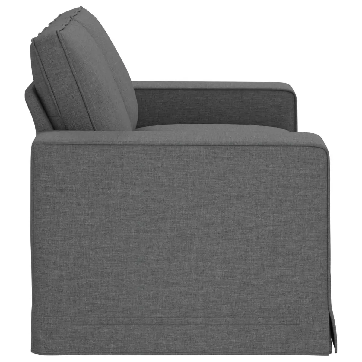 Modular Sectional Sofa Grey 162x80x82cm Metal Frame Engineered Wood Armrests Foam and Fibre Cushions Breathable Fabric