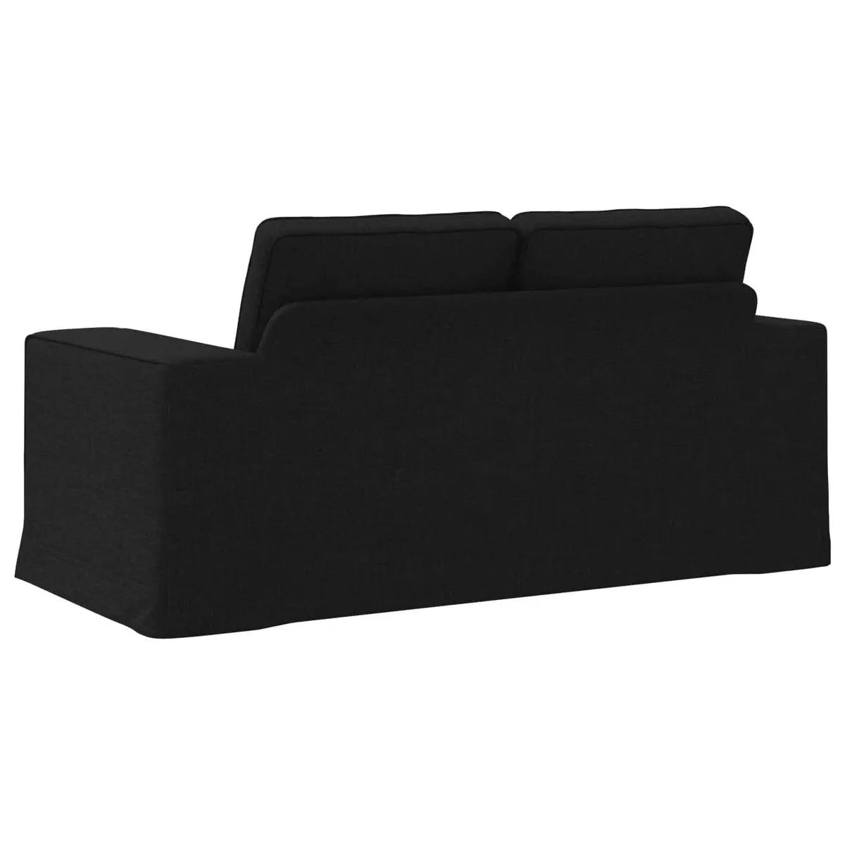 Modular Sofa Black Contemporary 162x80x82cm Metal Frame Engineered Wood Armrests Foam and Fibre Seat Cushions Fabric Upholstery