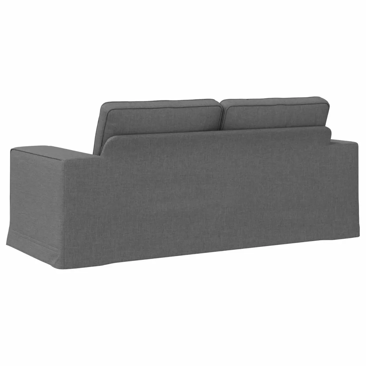 Sofa Dark Grey Fabric Modular Sectional Lounge Couch 182 x 80 x 82 cm Metal Frame Engineered Wood Armrests Foam and Fibre Cushions