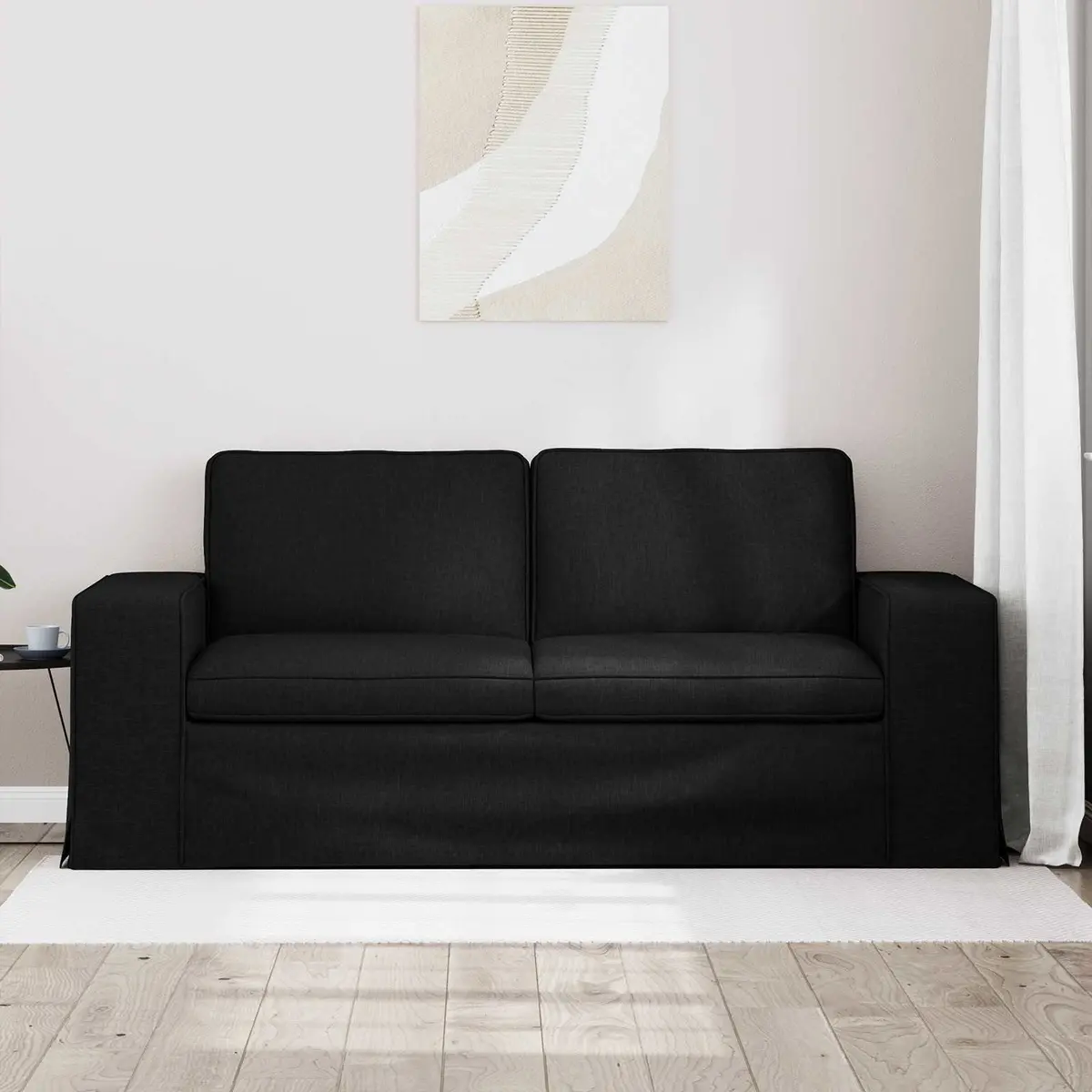 Modular Sofa Black 182cm Wide Lounge Sectional Fabric Couch Living Room