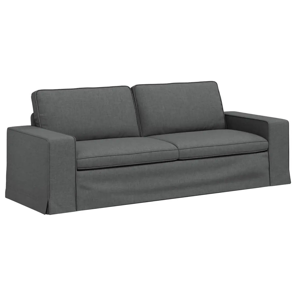 Sofa Grey Modular Sectional Lounge Seat Contemporary Fabric 222x80x82cm Metal Frame Engineered Wood Armrests Foam and Fibre Filling