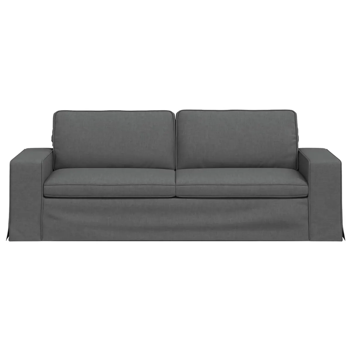 Sofa Grey Modular Sectional Lounge Seat Contemporary Fabric 222x80x82cm Metal Frame Engineered Wood Armrests Foam and Fibre Filling