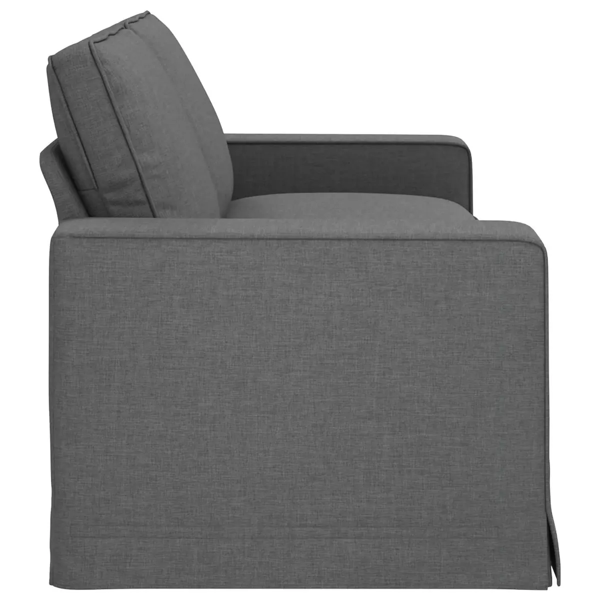 Sofa Grey Modular Sectional Lounge Seat Contemporary Fabric 222x80x82cm Metal Frame Engineered Wood Armrests Foam and Fibre Filling