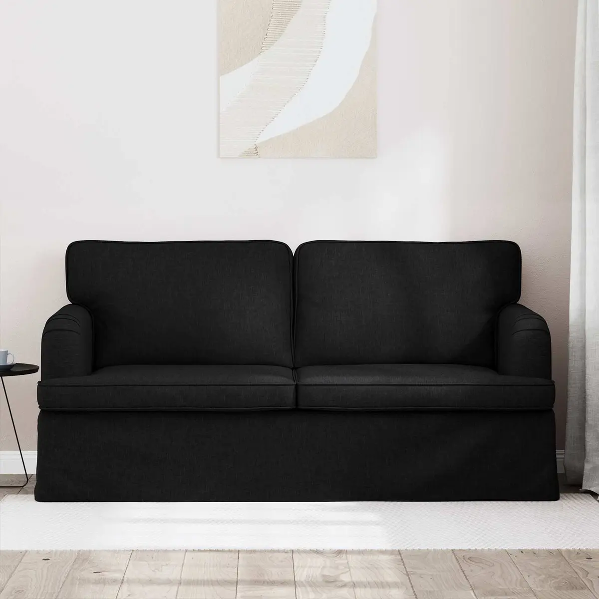 Black Fabric Sofa Modular 162x80x85cm Modern Living Room Bedroom Couch