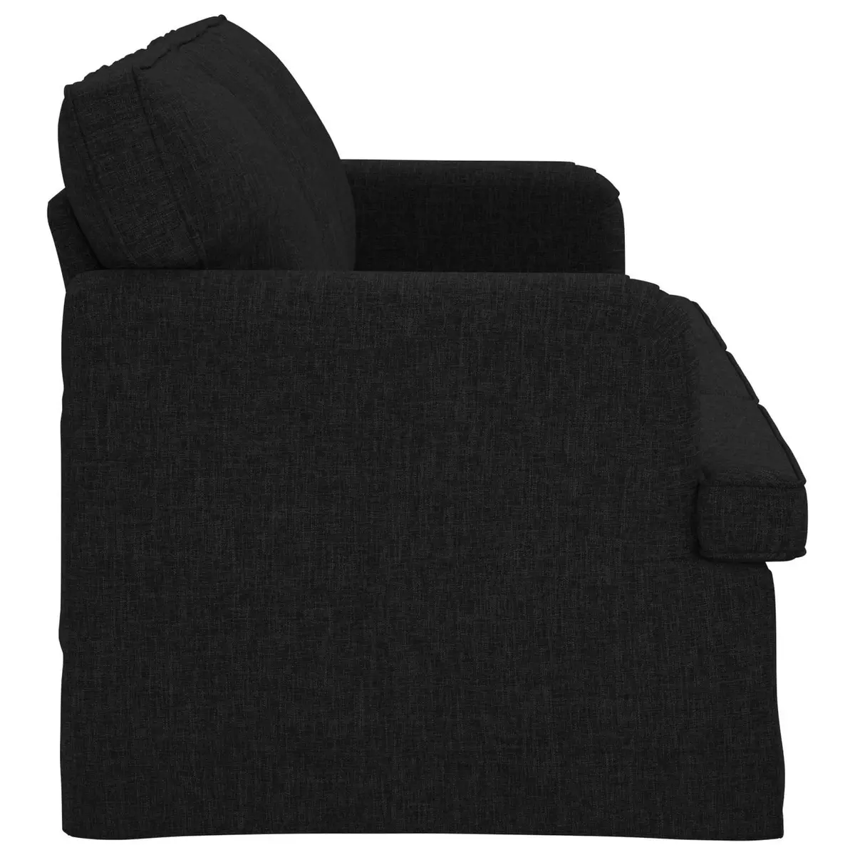 Black Fabric Sofa Modular 201 x 80 x 85 cm Metal Frame Living Room Lounge Couch
