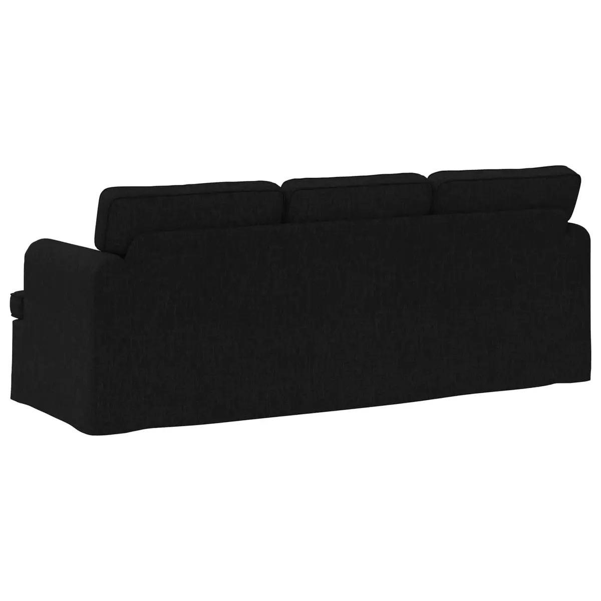 Black Fabric Sofa Modular 201 x 80 x 85 cm Metal Frame Living Room Lounge Couch