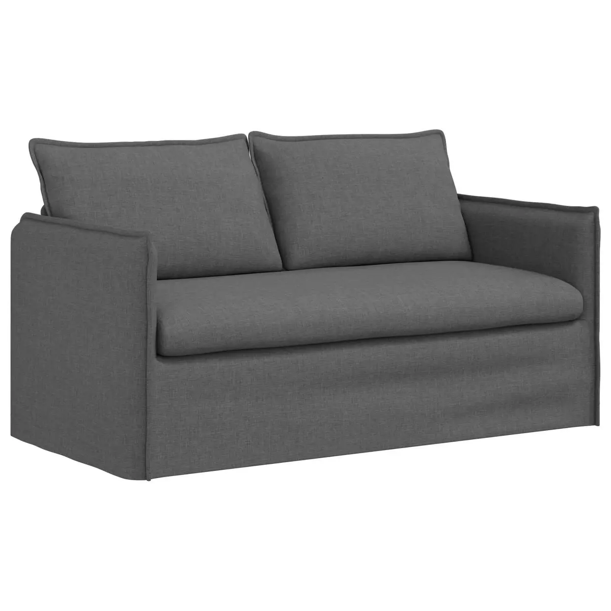 Grey Fabric Sofa Modular Lounge Settee 156 x 82 x 85 cm Modern Living Room Couch