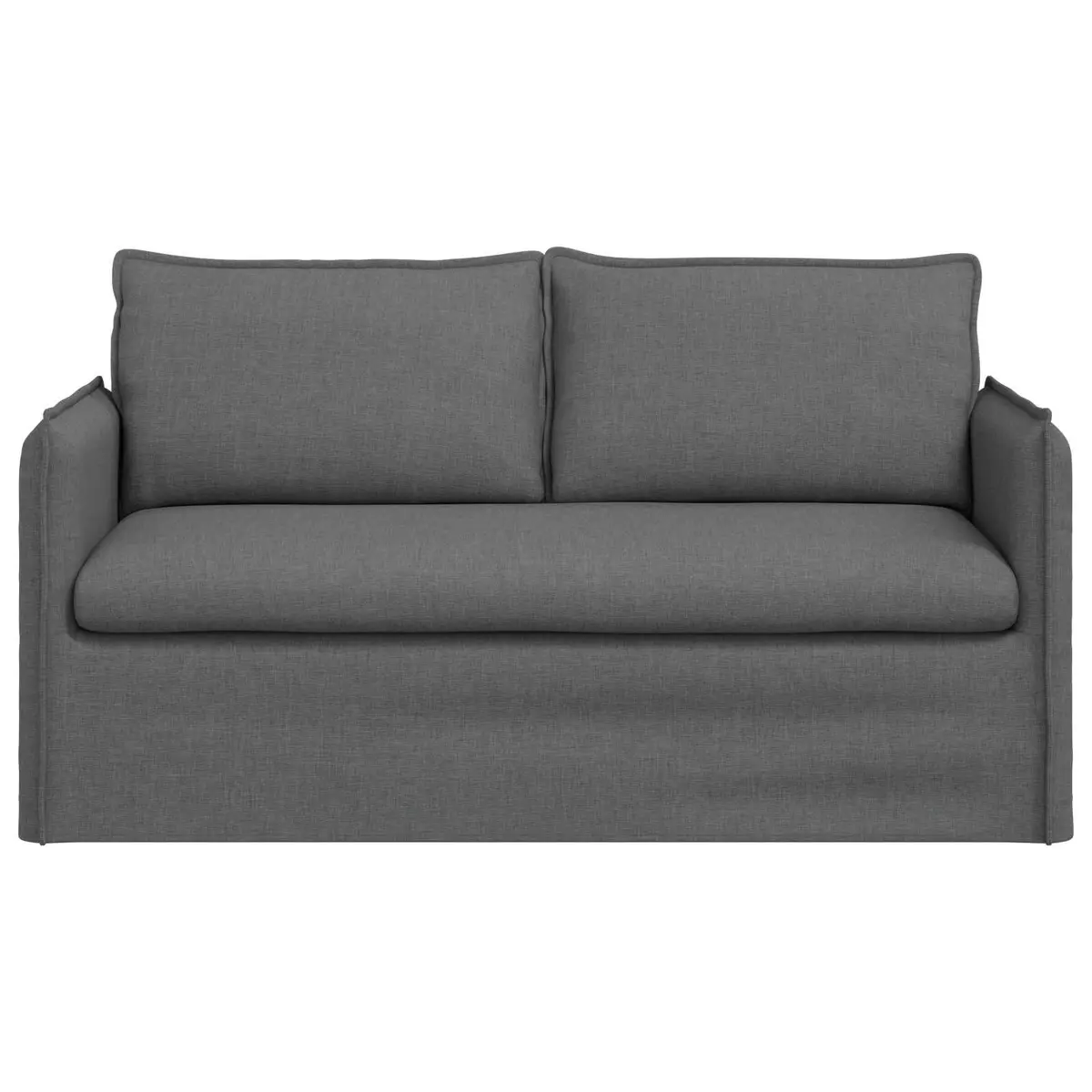 Grey Fabric Sofa Modular Lounge Settee 156 x 82 x 85 cm Modern Living Room Couch