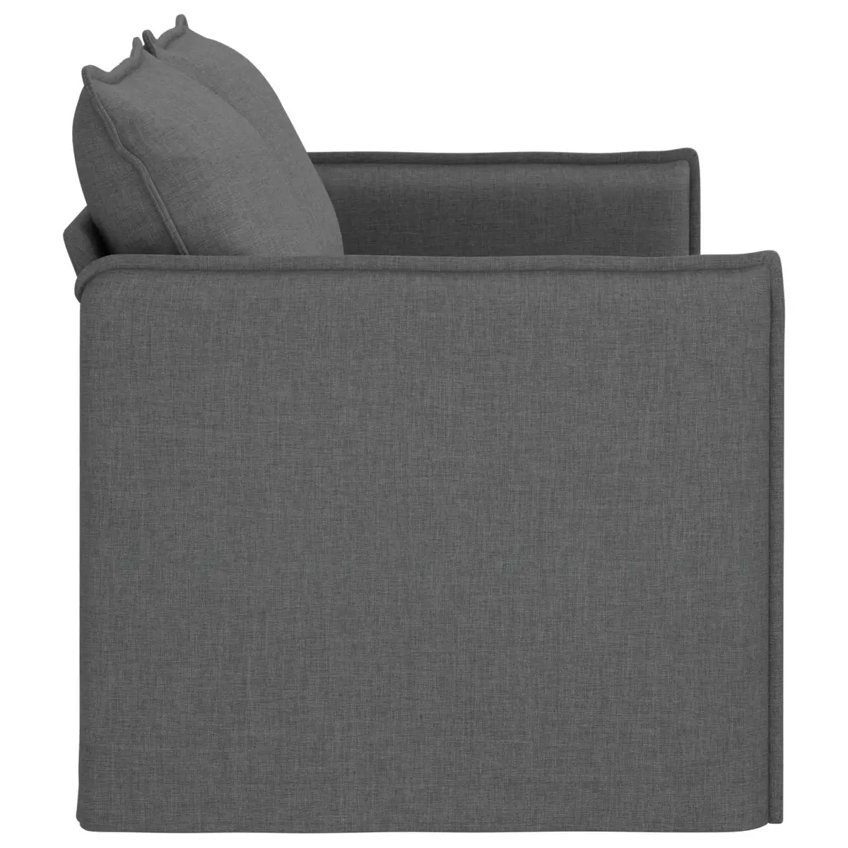 Grey Fabric Sofa Modular Lounge Settee 156 x 82 x 85 cm Modern Living Room Couch