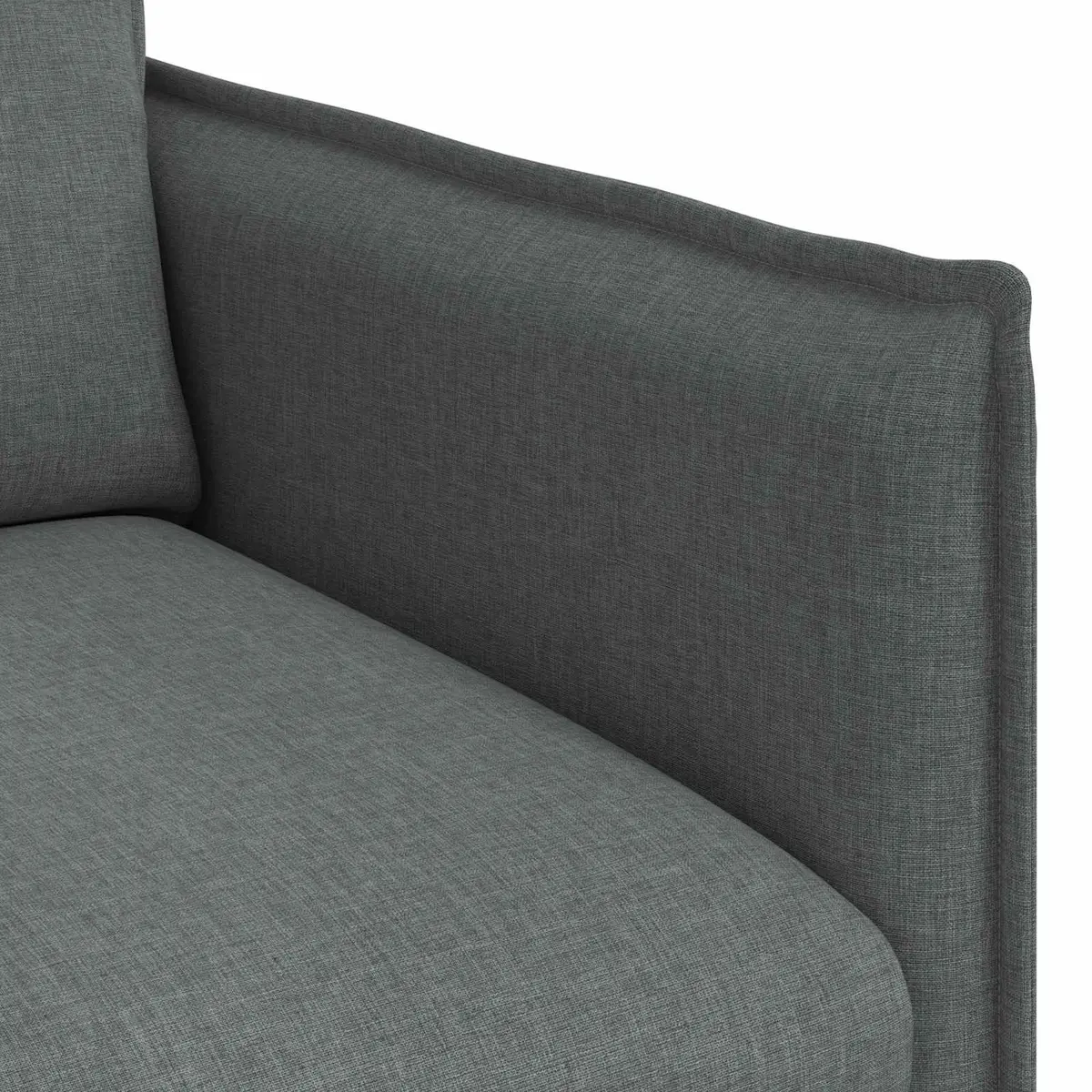 Grey Fabric Sofa Modular Lounge Settee 156 x 82 x 85 cm Modern Living Room Couch