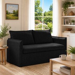 Modern Black Fabric Sofa for Comfortable Living Spaces