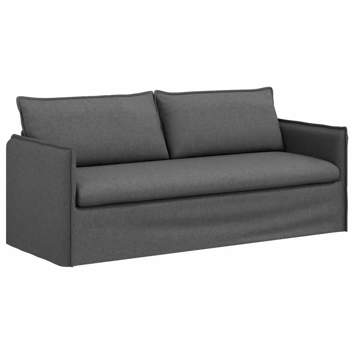 Modular Grey Fabric Sofa Rectangular Lounge Seating Living Room