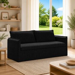 Comfortable Black Fabric Sofa for Modern Living Spaces