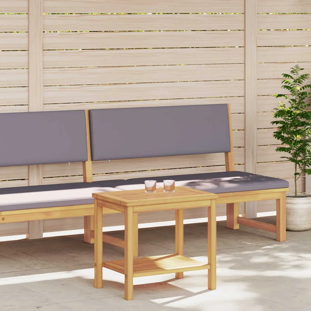 Acacia Wood Side Table for Garden and Patio