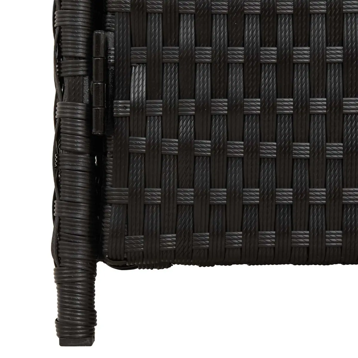 Storage Cabinet Black 70x50x87cm Acacia Wood Poly Rattan Indoor Outdoor Shelving