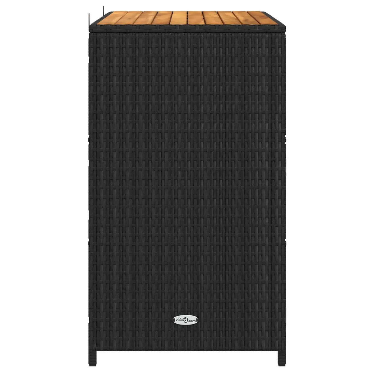 Storage Cabinet Black 70x50x87cm Acacia Wood Poly Rattan Indoor Outdoor Shelving
