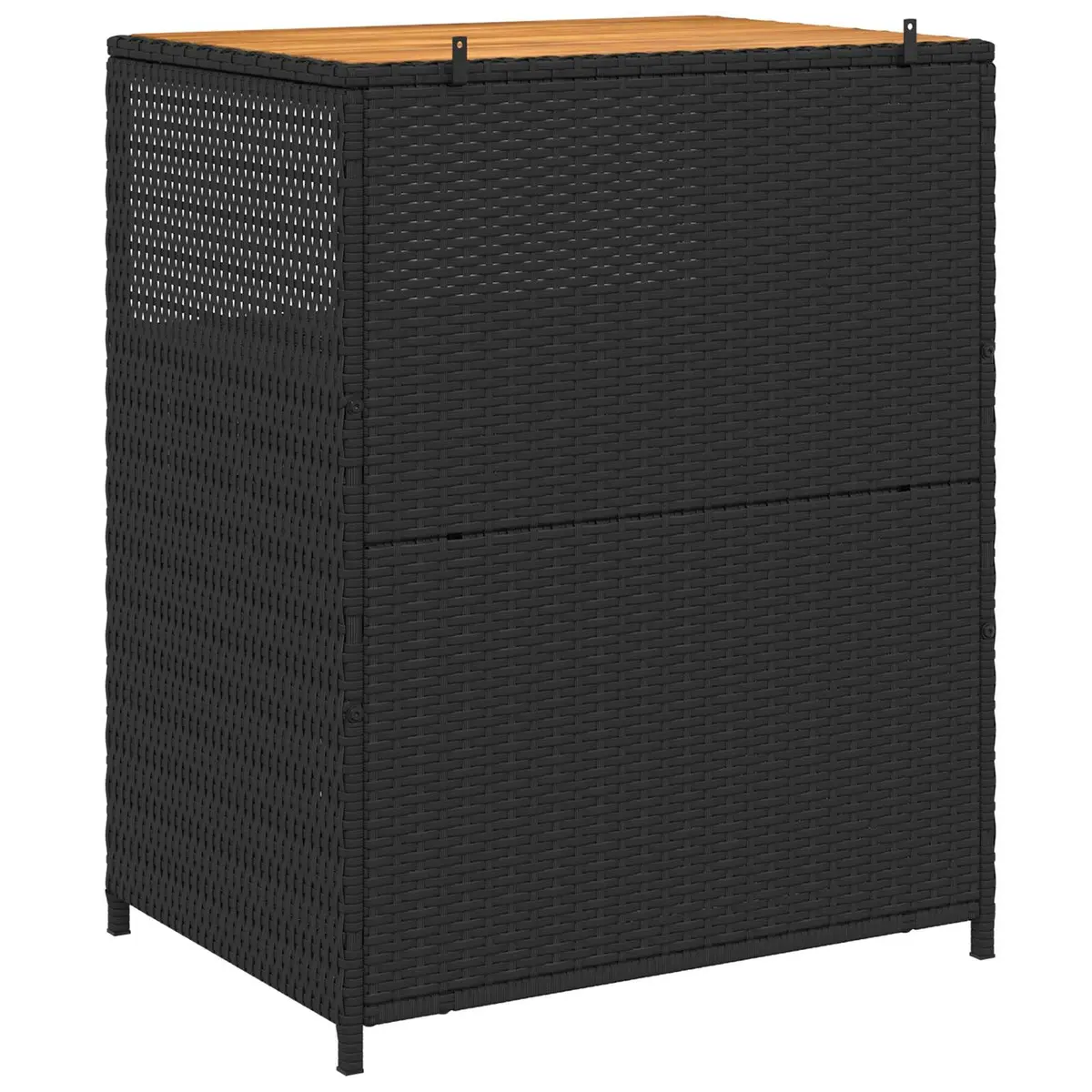 Storage Cabinet Black 70x50x87cm Acacia Wood Poly Rattan Indoor Outdoor Shelving