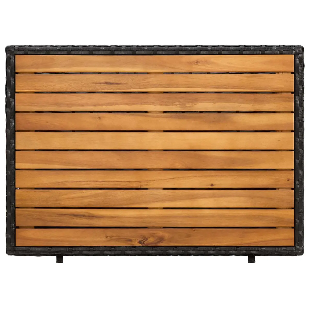 Storage Cabinet Black 70x50x87cm Acacia Wood Poly Rattan Indoor Outdoor Shelving