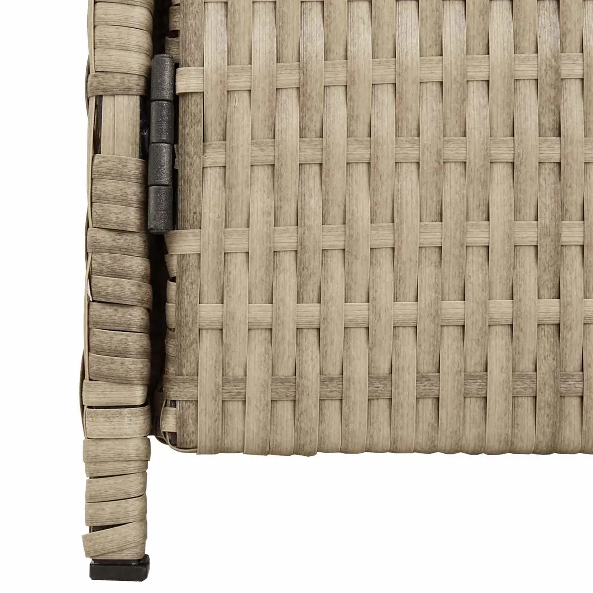 Rattan Cabinet Beige 70 x 50 x 87 cm Solid Acacia Wood Top Powder Coated Steel Frame Poly Rattan Shelves and Doors